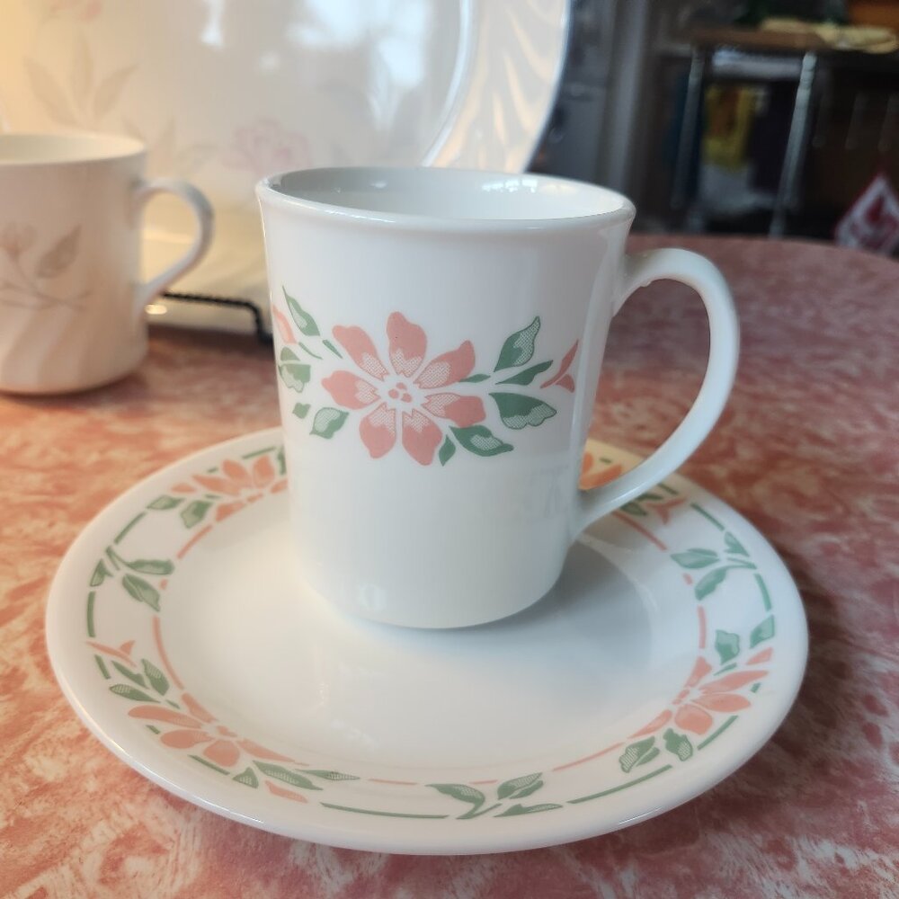 Corelle beautiful floral saucer with matching mug